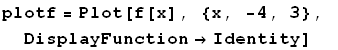 plotf = Plot[f[x], {x, -4, 3}, DisplayFunction→Identity]